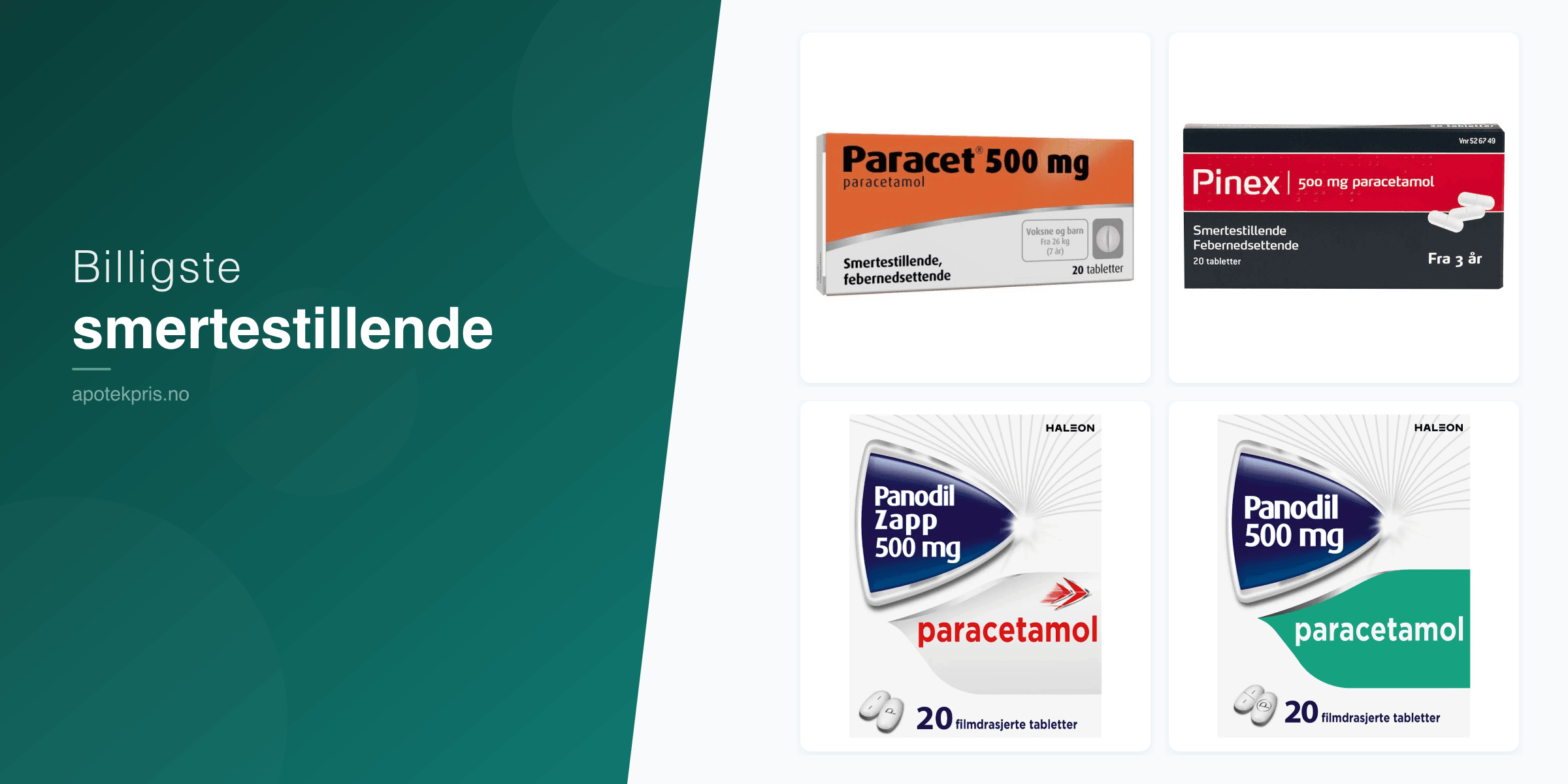 Billigste smertestillende – prissammenligning av Paracet, Ibux, Pinex og Panodil