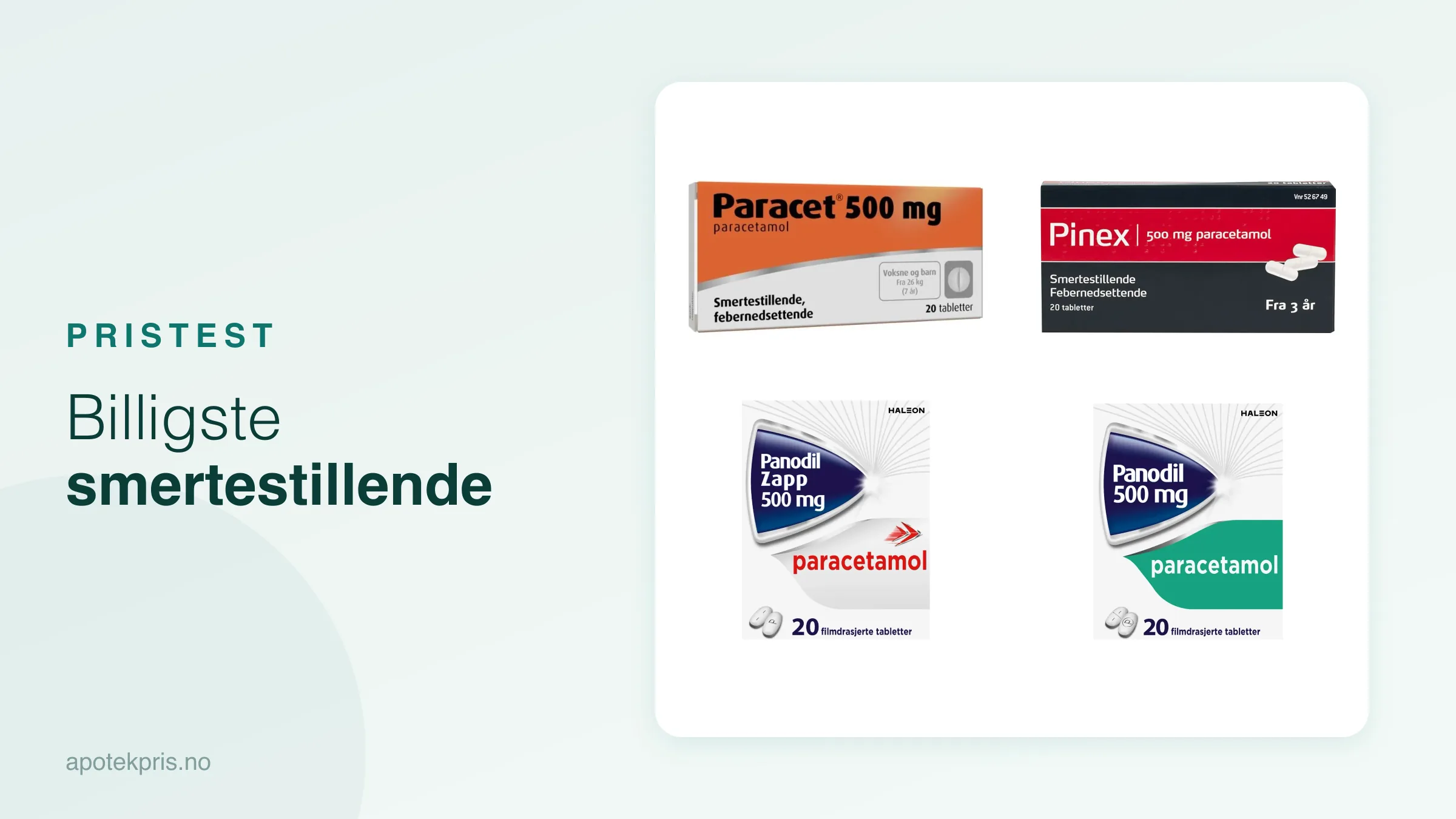 Billigste smertestillende – prissammenligning av Paracet, Ibux, Pinex og Panodil