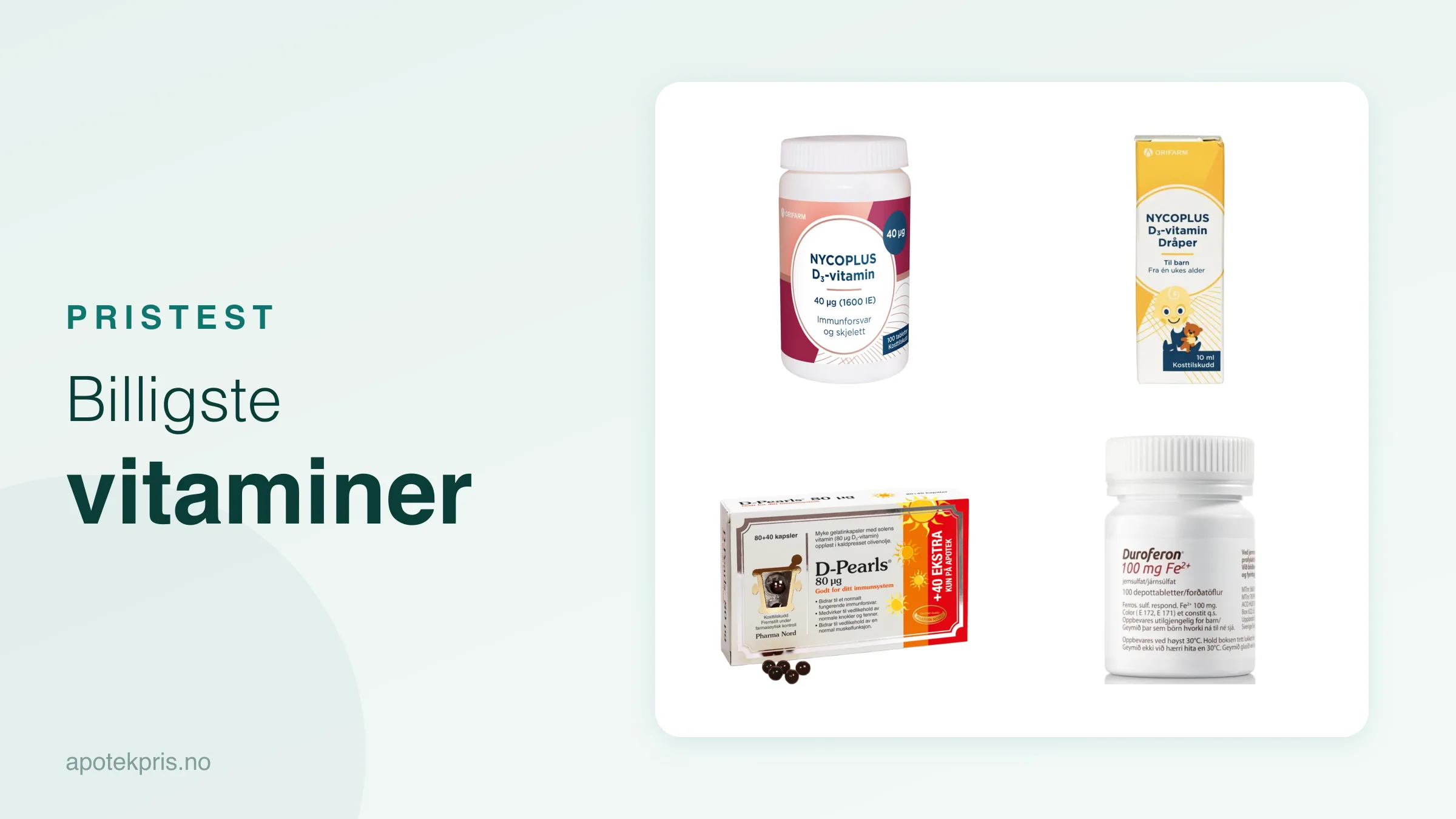 Billigste vitaminer – prissammenligning av D-vitamin, jern og kosttilskudd