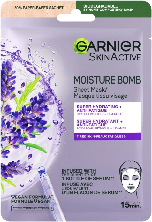 Garnier SkinActive Moisture Bomb Super Hydrating & Anti-Fatigue Sheet Mask for Tired Skin