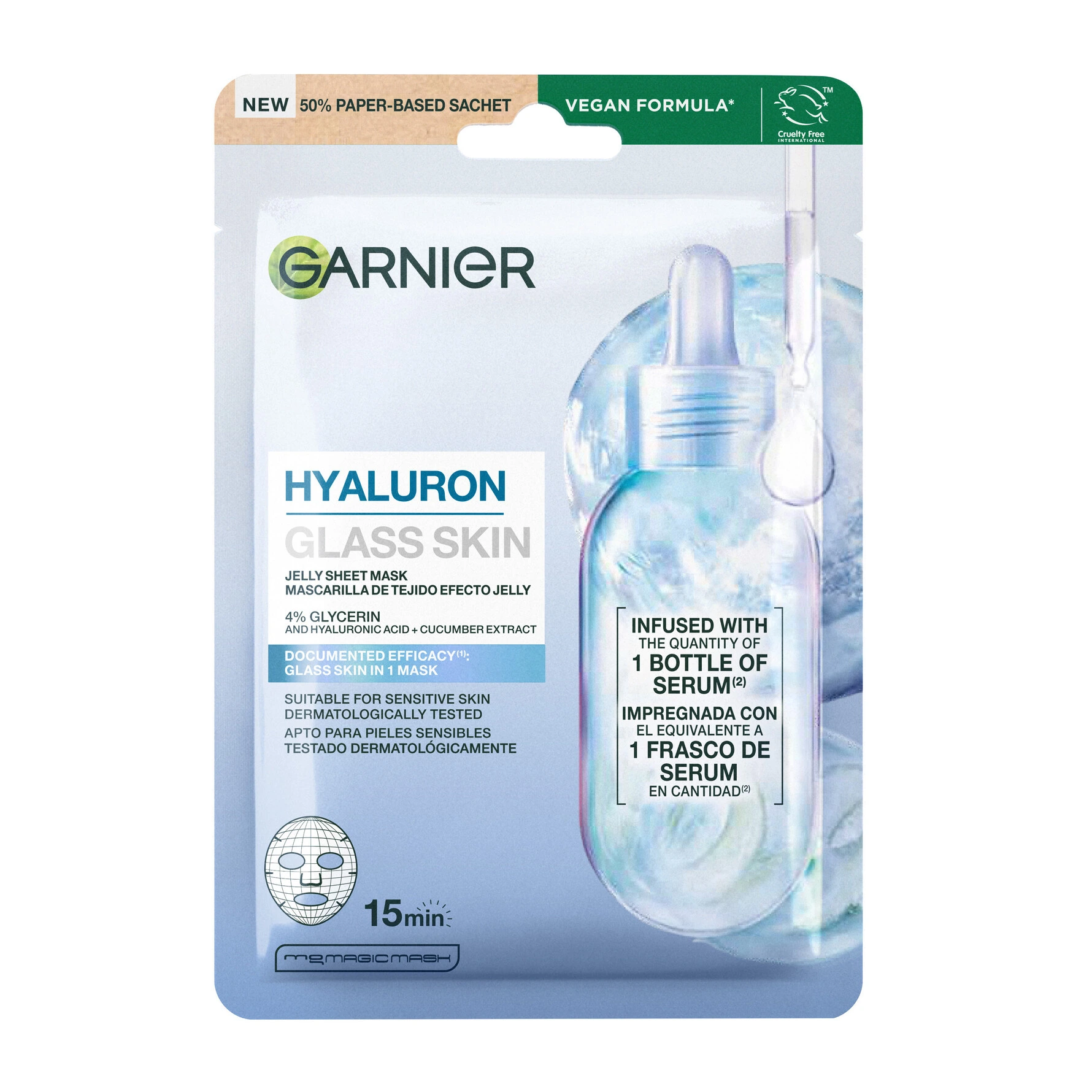 Garnier Hyaluron Glass Skin Jelly Sheet Mask