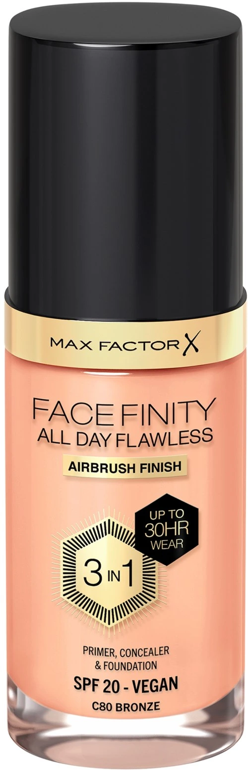 Max Factor Facefinity All Day Flawless 3in1 Liquid Foundation 80 Bronze