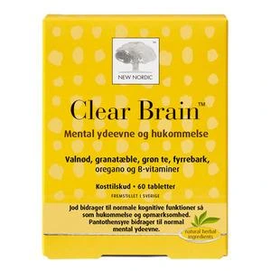 Clear Brain 60 tabletter – For Fokus, Mentalt Overskudd & Hukommelse