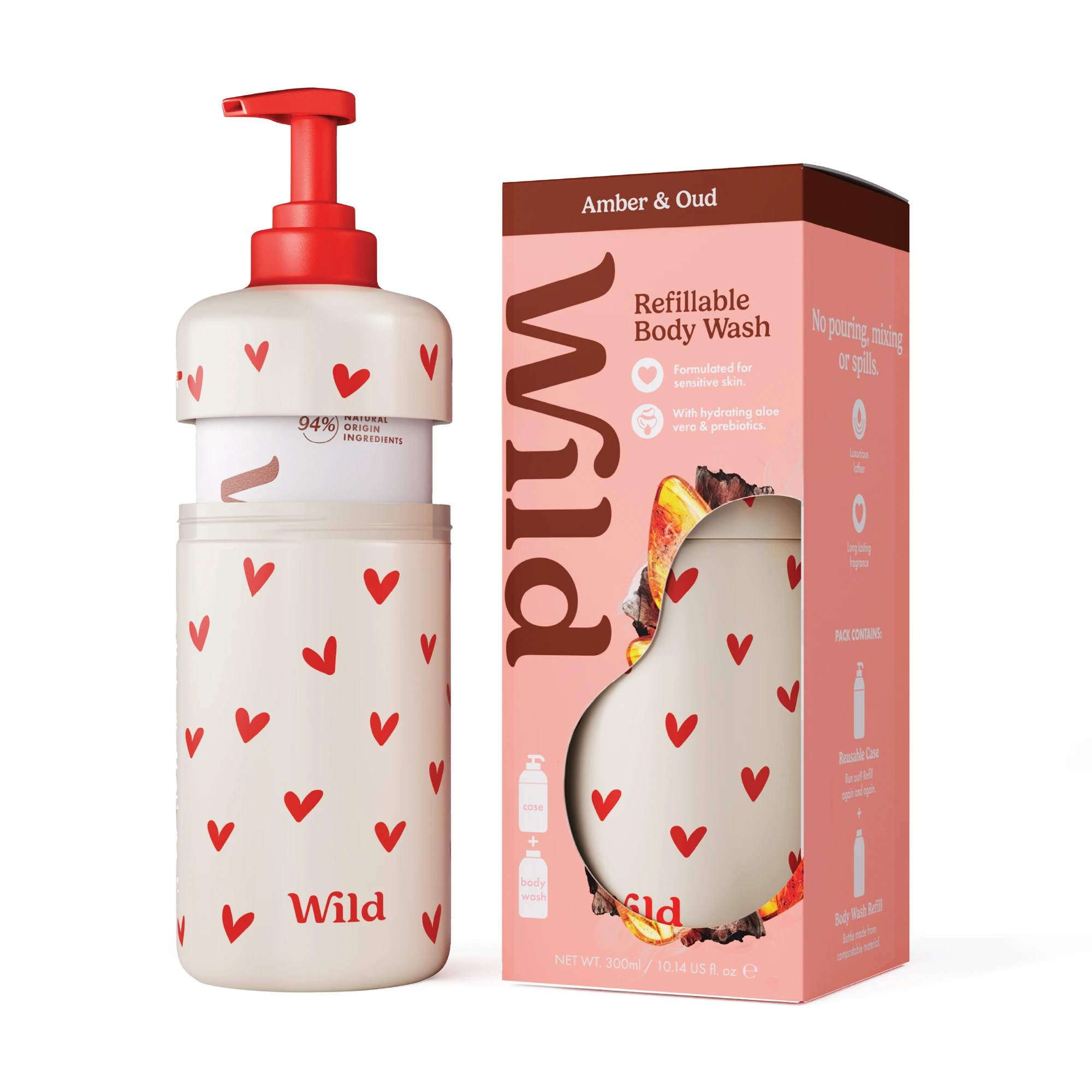 Wild Body Wash Heart Case Amber Oud, 300 ml