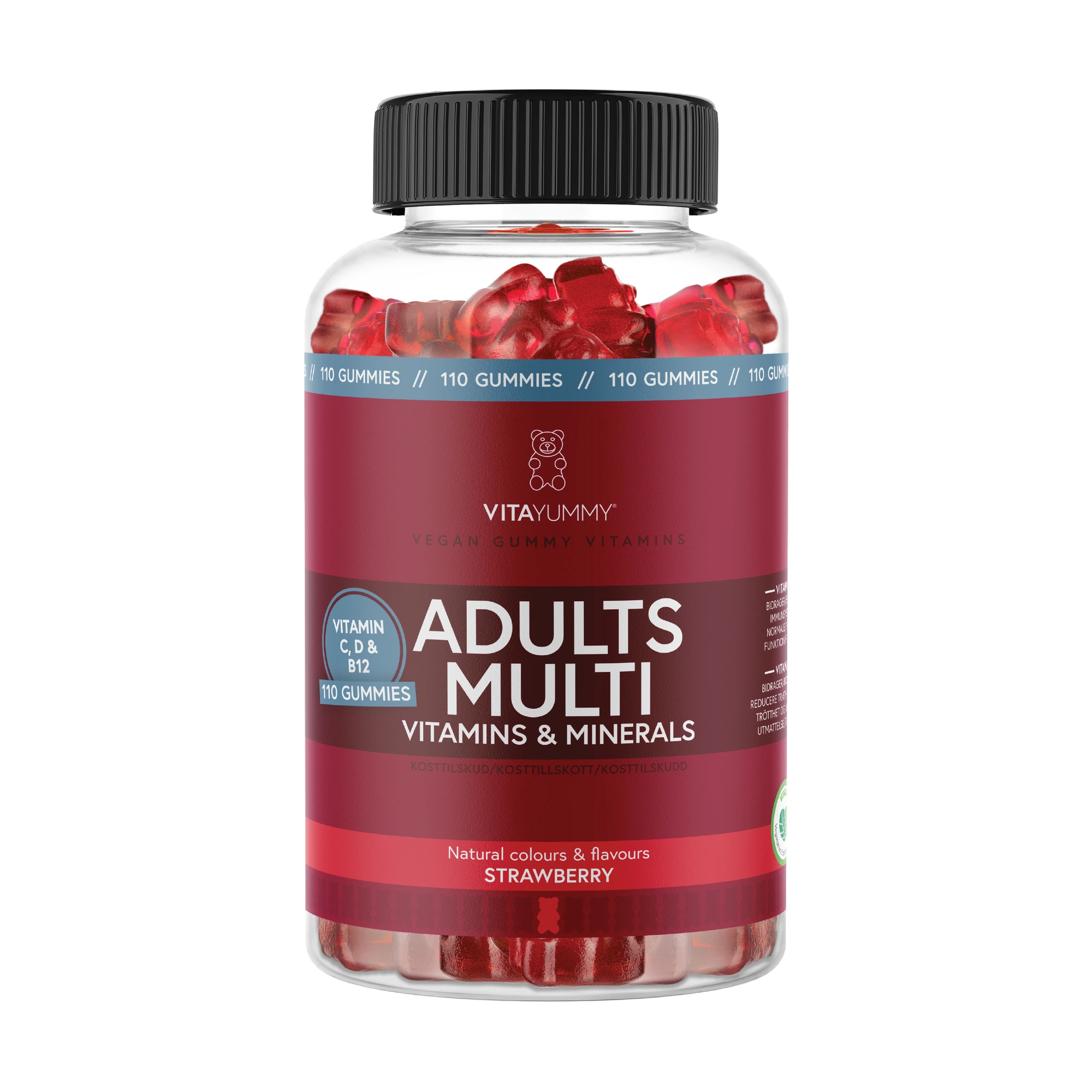VitaYummy Adults Multivitamins, Jordbær, 110 stk.