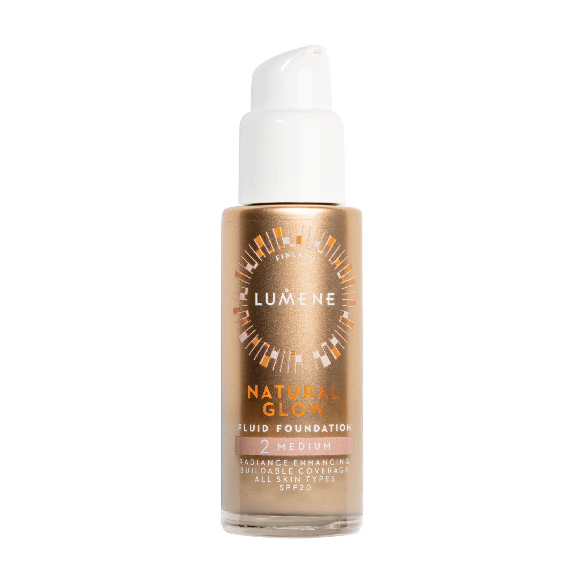 Lumene Natural Glow Fluid Foundation SPF20, 2 Medium, 30 ml