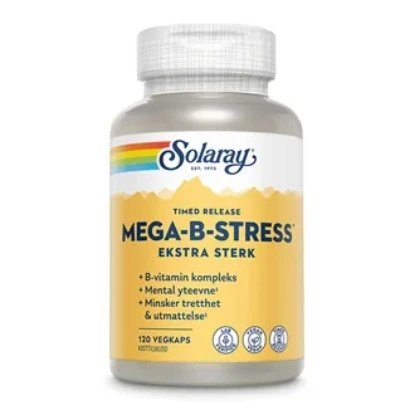 Solaray Mega B‑Stress Sterk – 120 kapsler | Energi & stress