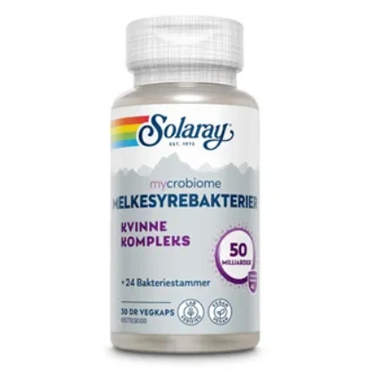 Solaray Mycrobiome Kvinne – Probiotika for intimhelse og tarmflora 30 vegkapsler