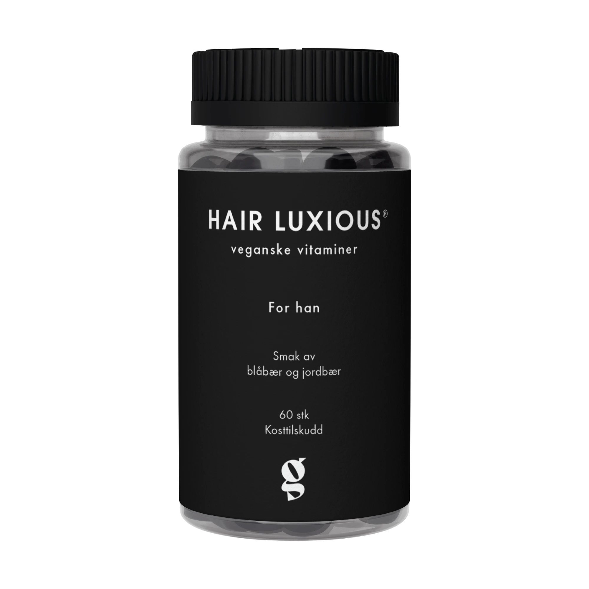 Hair Luxious For han Gummies, Blåbær & jordbær, 60 stk.