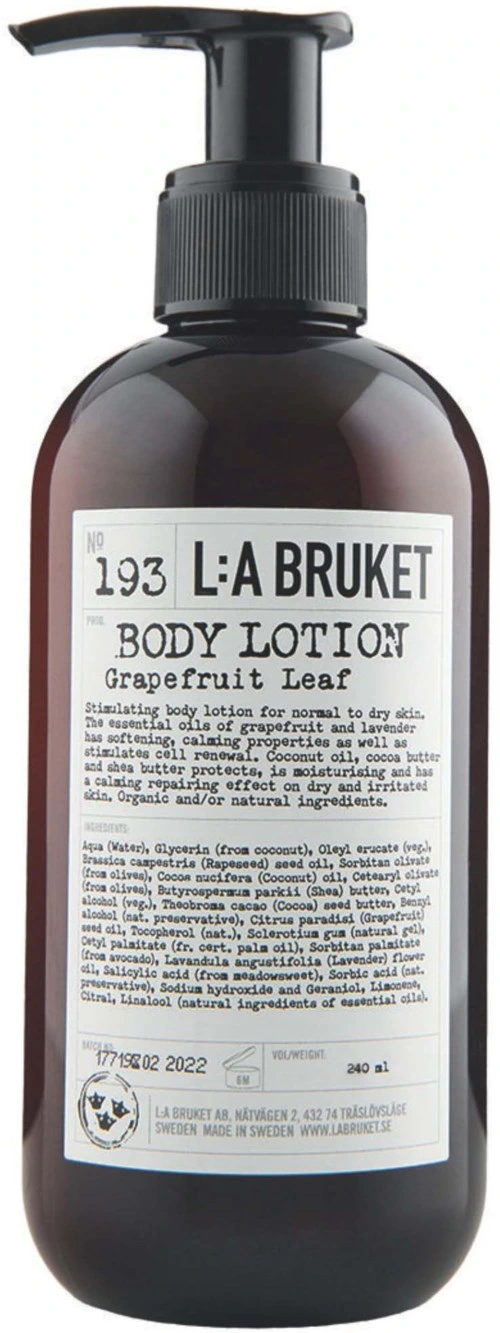 L:a Bruket Body Lotion Grapefruit Leaf CosO 240 ml
