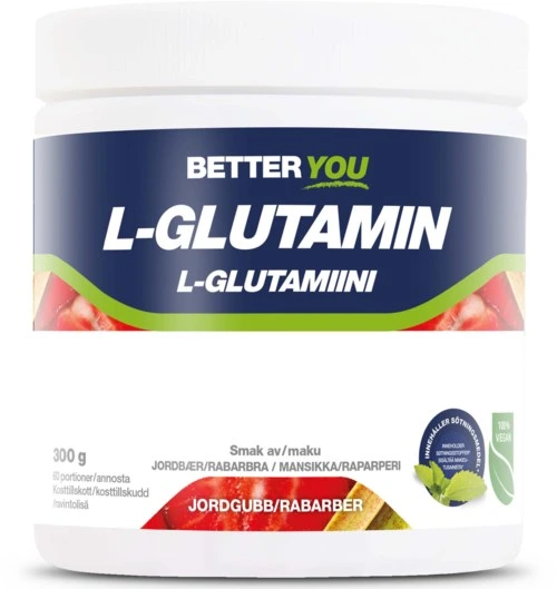 Better You Naturligt L-Glutamin Jordgubb/Rabarber 300 g
