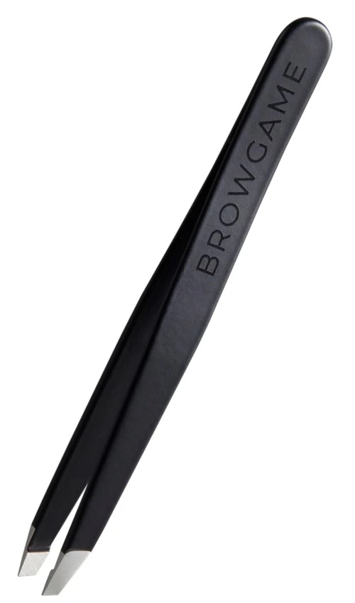 Browgame Cosmetics Signature Tweezer Slanted - Soft Touch Blackout