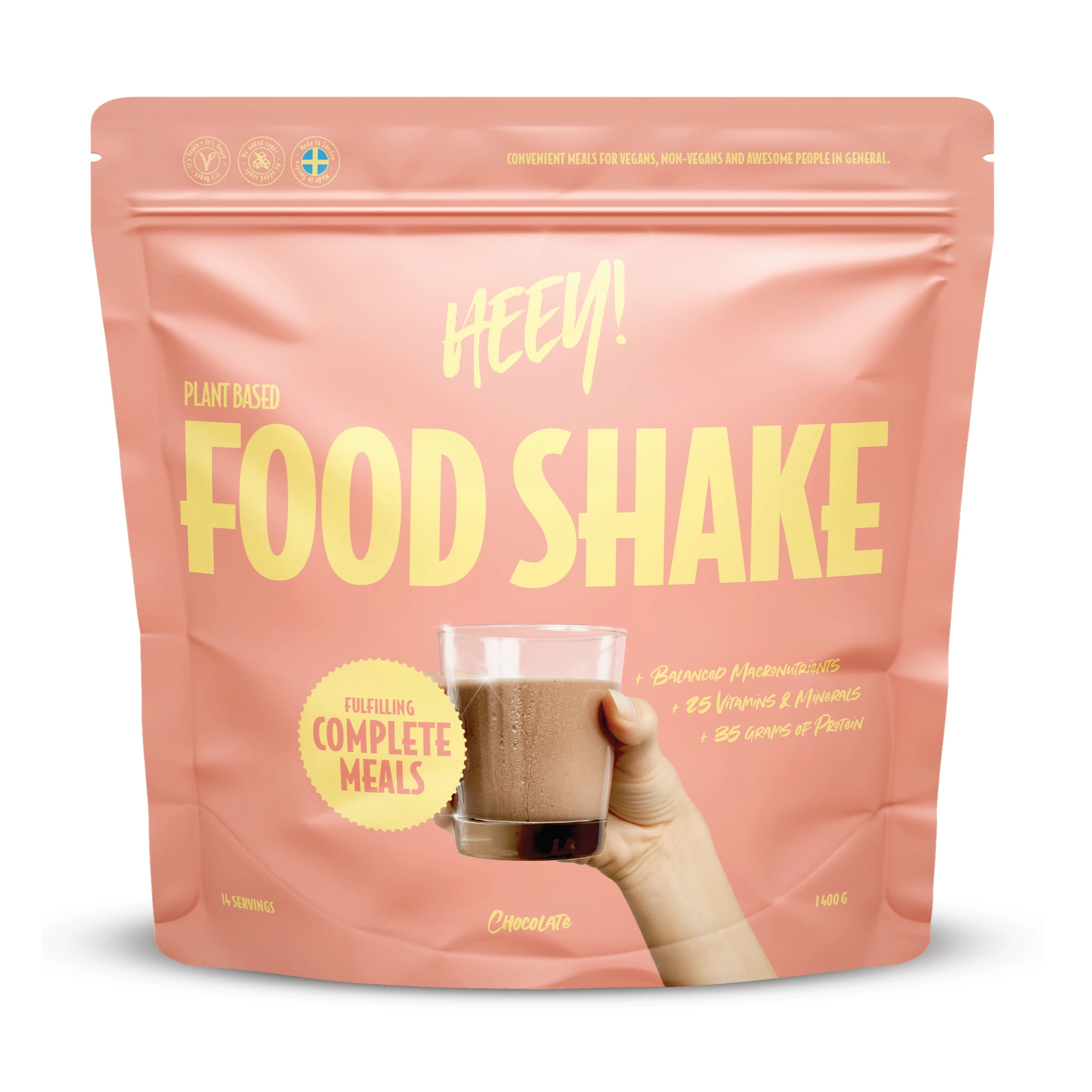 Heey! Vegansk Food Shake, Chocolate, 1,4 kg