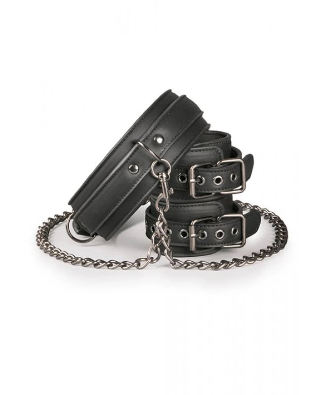 EasyToys bondagesett halsbånd m/håndjern