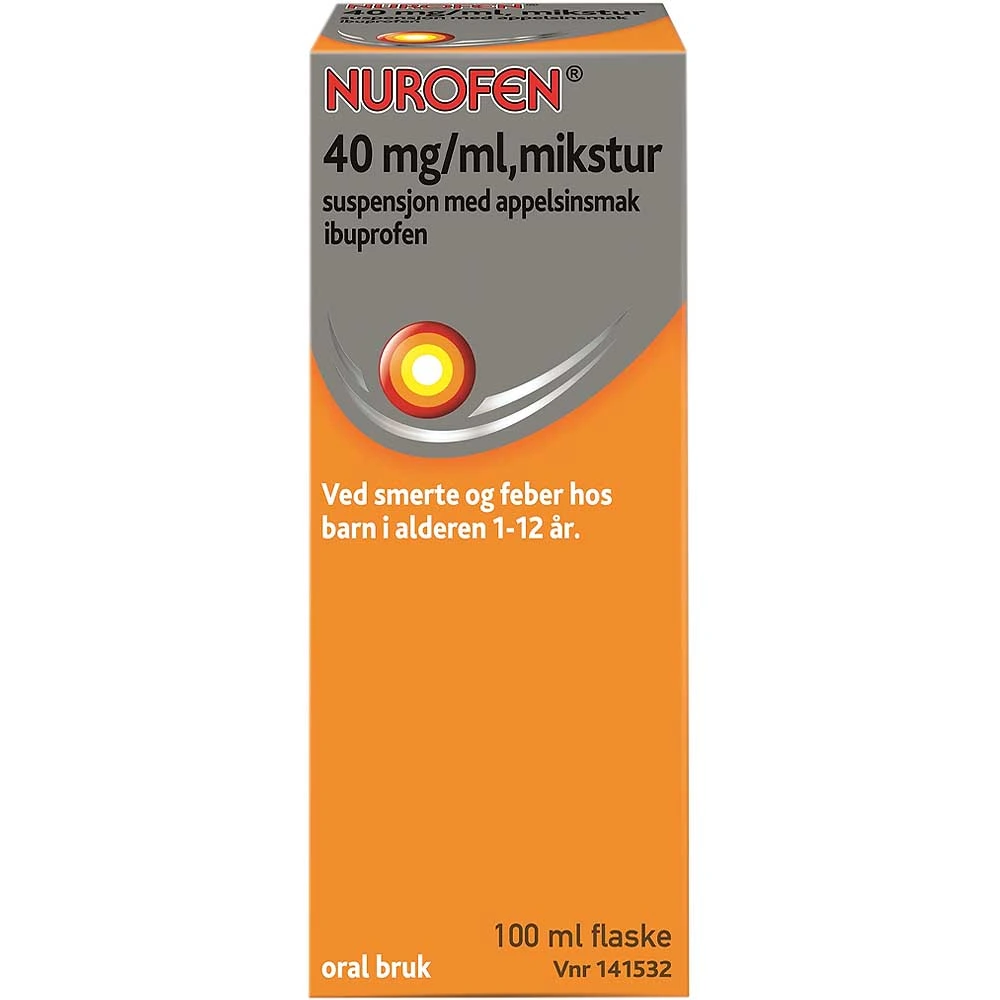 Nurofen mikst susp med appelsinsmak 40 mg/ml