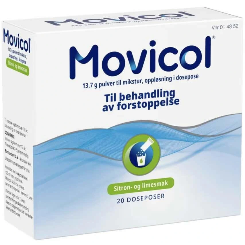 Movicol pulv til mikst, oppl med lime/sitronsmak