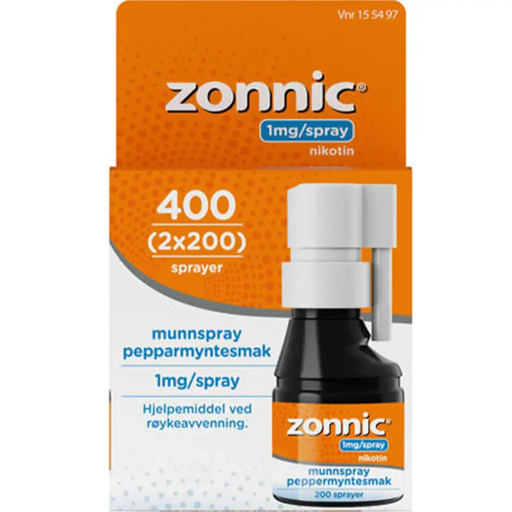 Zonnic munnspray oppl med peppermyntesmak 1 mg/spray