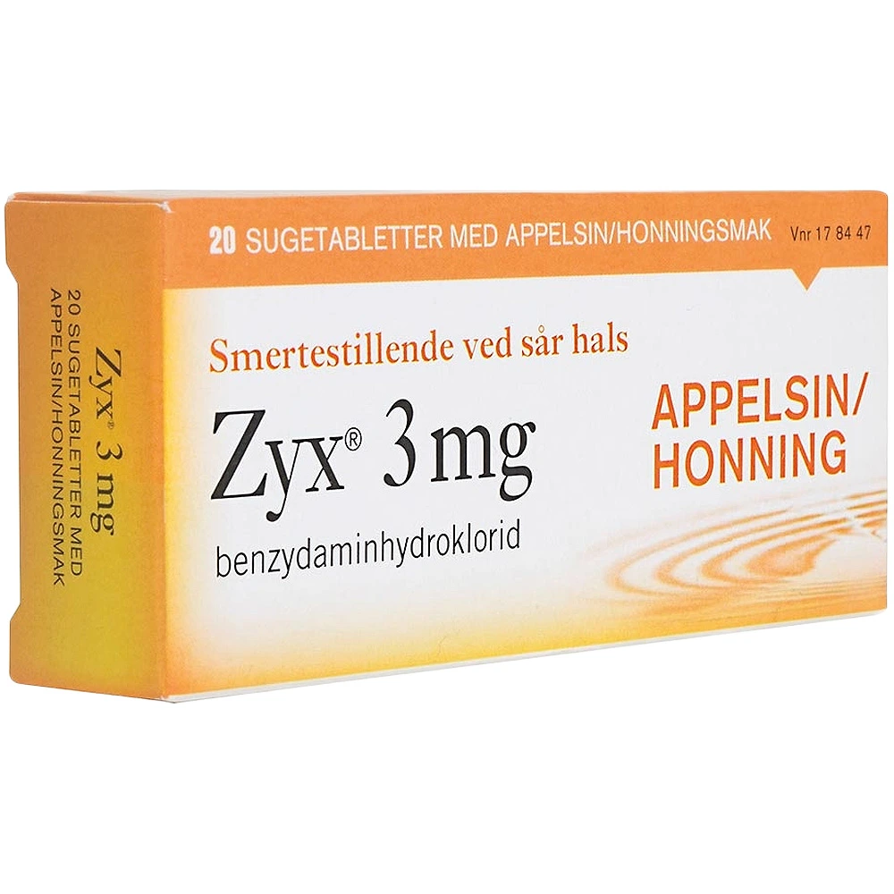 Zyx sugetab med honning/appelsinsmak 3 mg