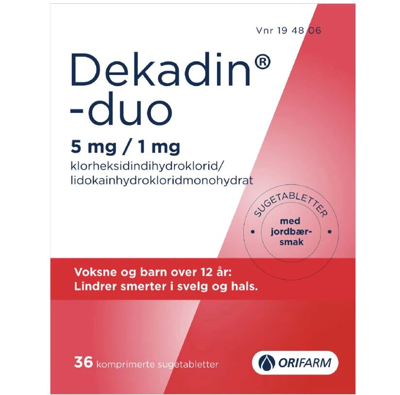 Dekadin-duo sugetab med jordbærsmak 5 mg/1 mg