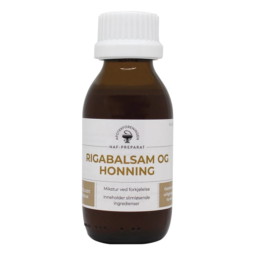 Rigabalsam og honning NAF mikst oppl 0,3 mg/g/6 mg/g/460 mg/g