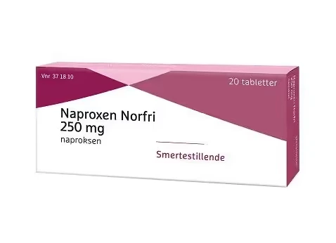 Naproxen Norfri tab 250 mg, 20 stk