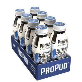 8 x ProPud Protein Milkshake, 330 ml, Cookies and Cream