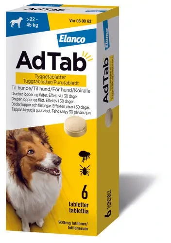 AdTab tyggetab katt,hund 900 mg