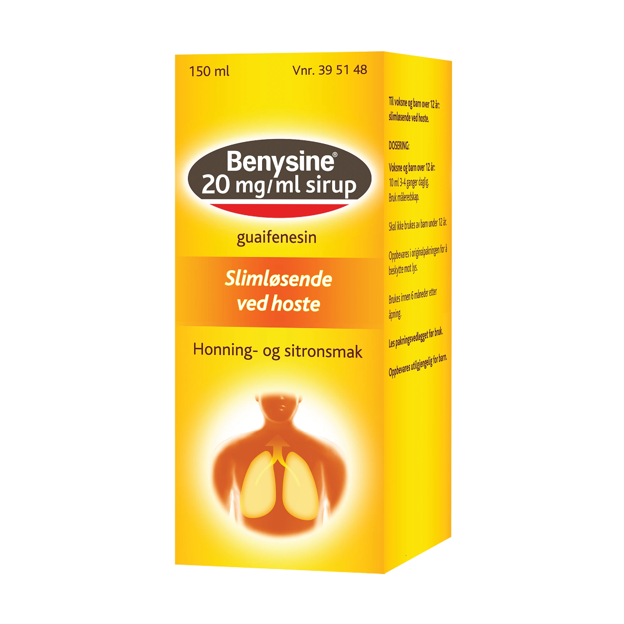 Benysine sirup med honning/sitronsmak 20 mg/ml