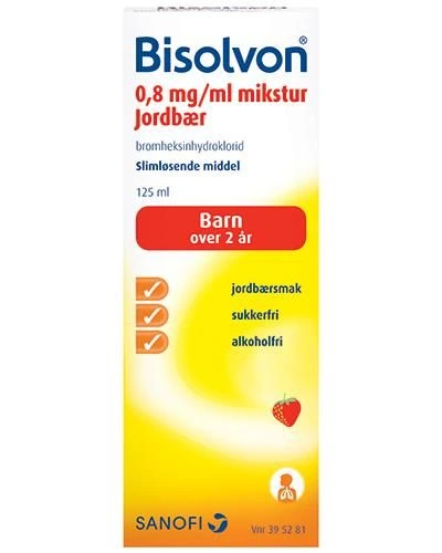 Bisolvon mikst oppl med jordbærsmak 0,8 mg/ml