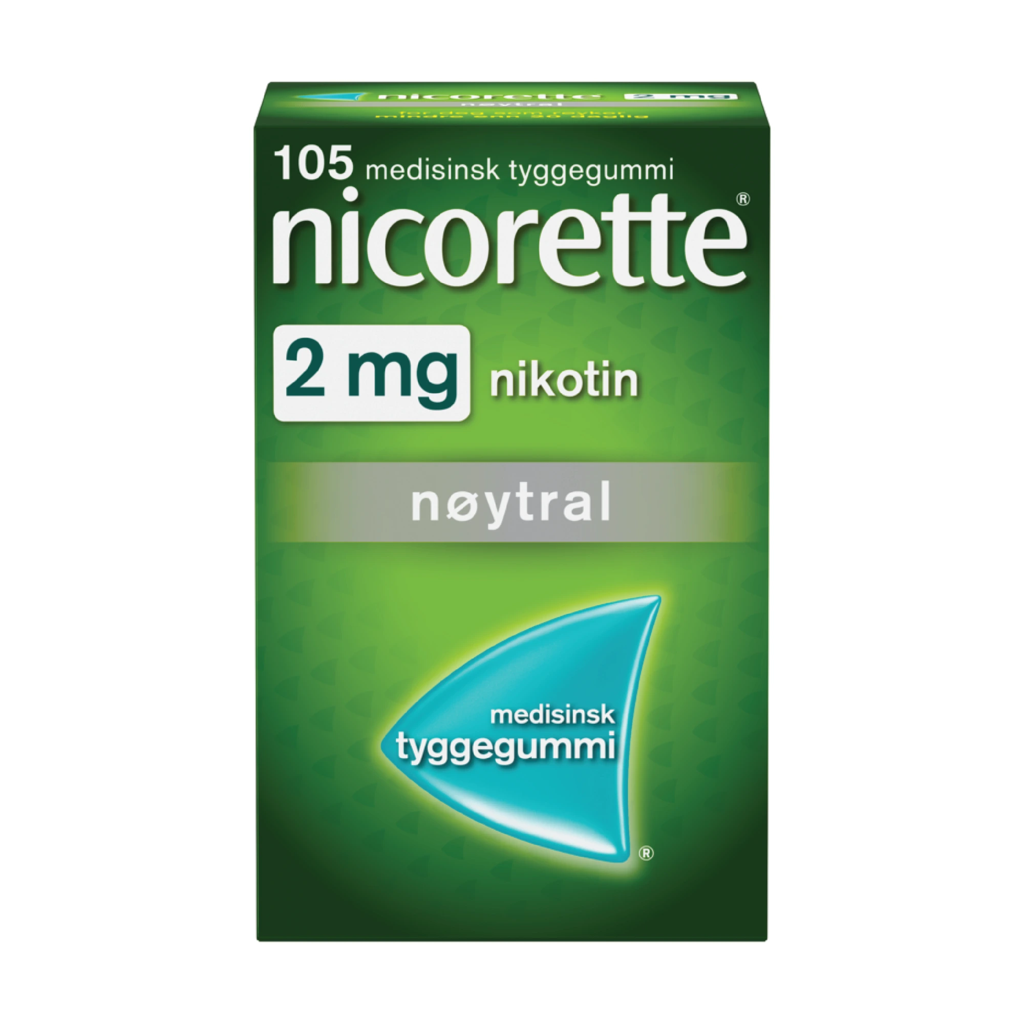 Nicorette medisinsk tyggegummi med nøytral smak 2 mg