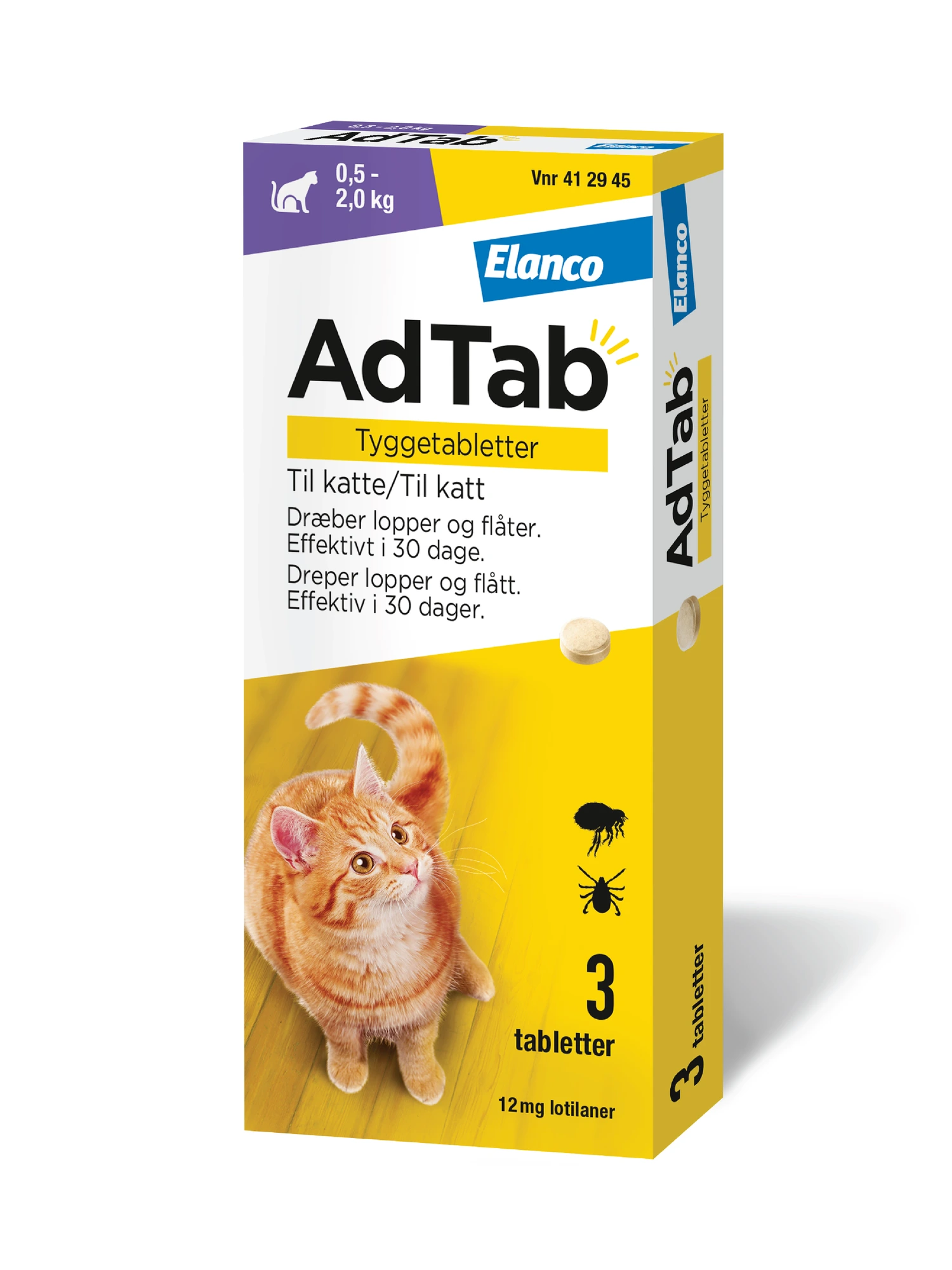 AdTab tyggetab katt,hund 12 mg