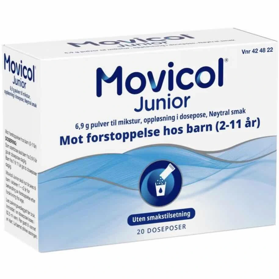 Movicol Junior pulv til mikst, oppl med nøytral smak