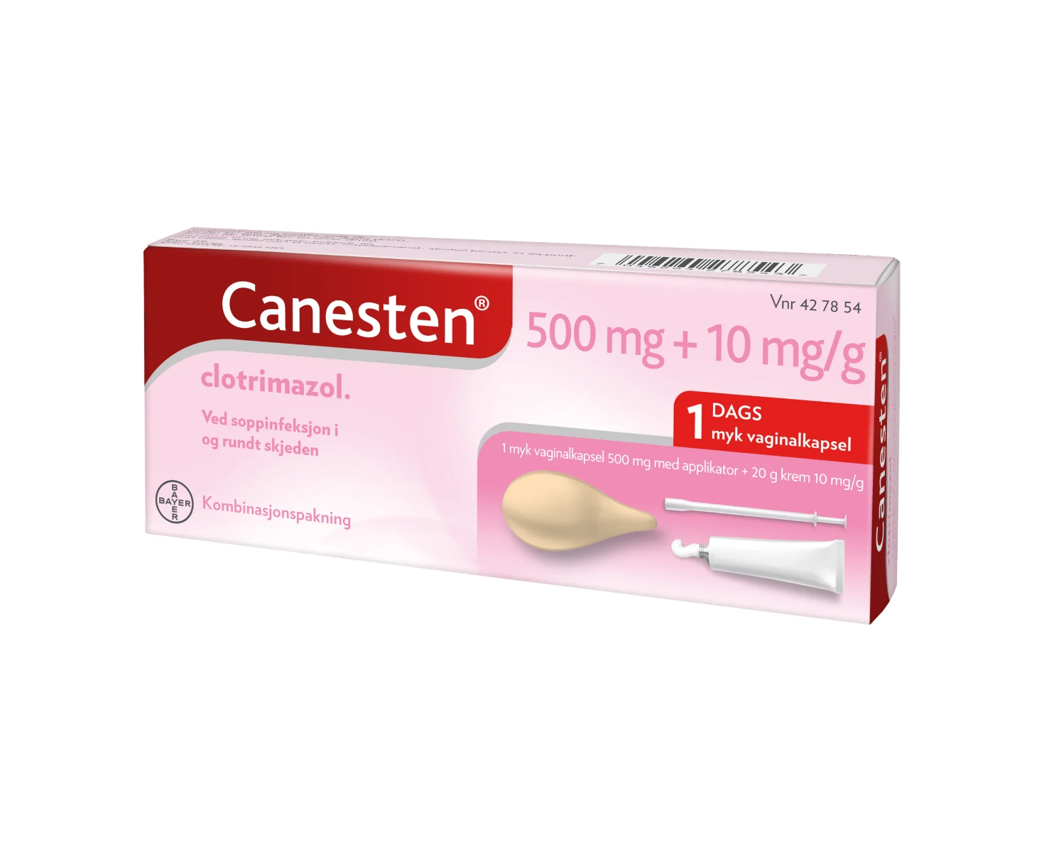 Canesten vag kaps 500 mg/krem 10 mg/g