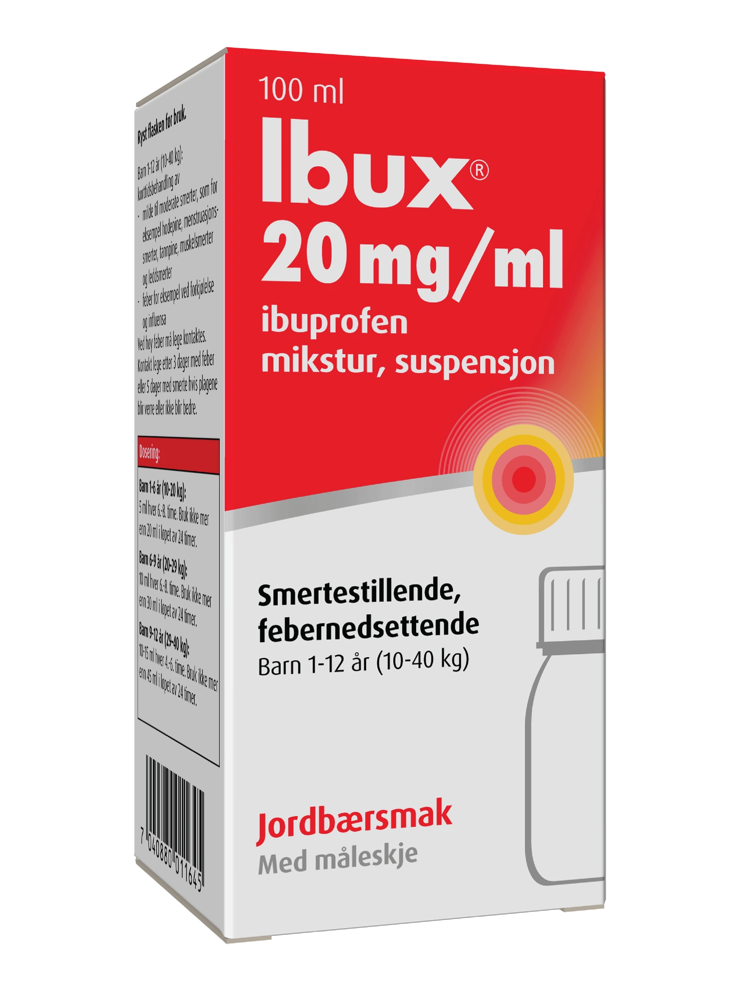 Ibux mikst susp med jordbærsmak 20 mg/ml