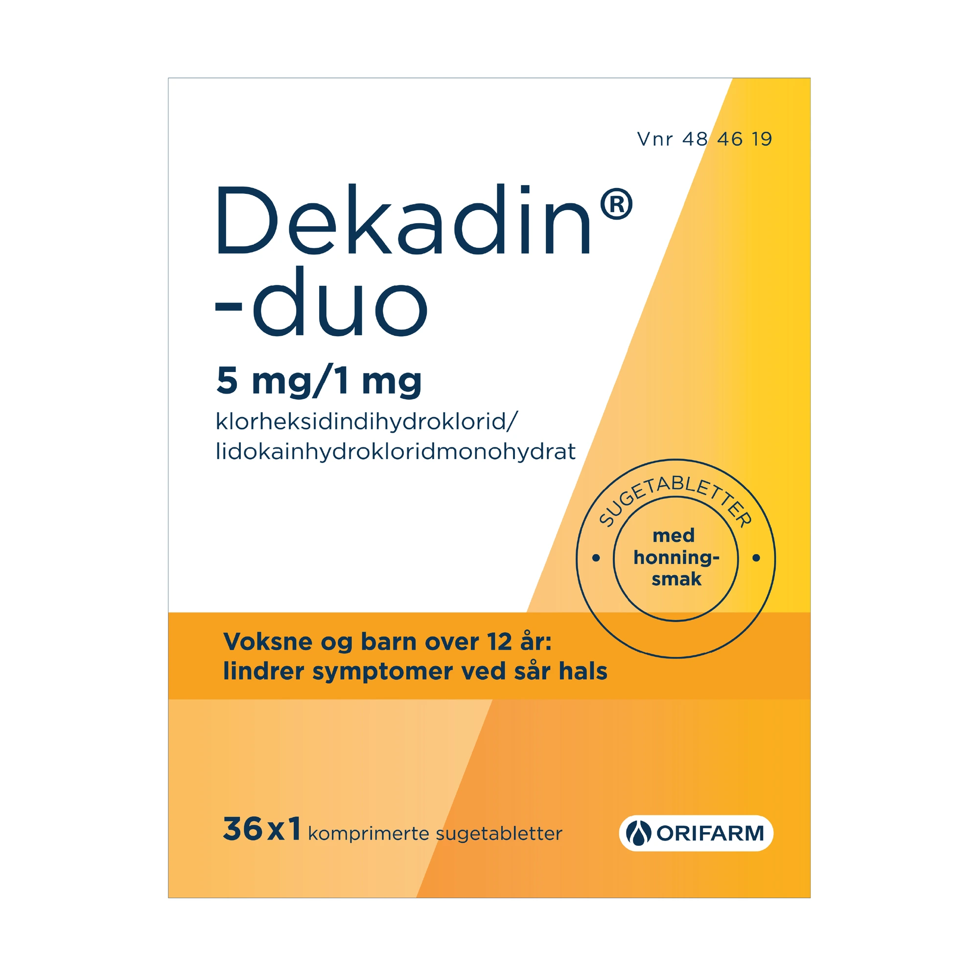 Dekadin-duo sugetab med honningsmak 5 mg/1 mg