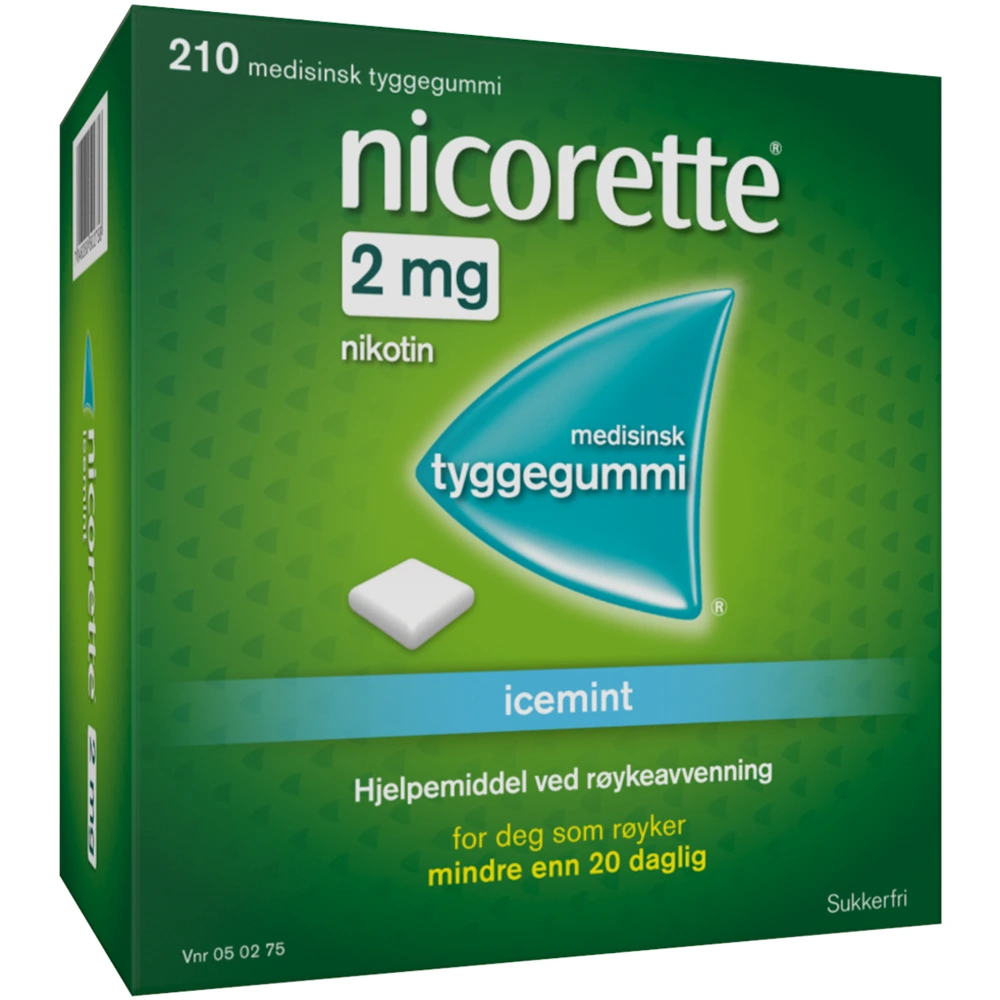 Nicorette medisinsk tyggegummi med icemintsmak 2 mg