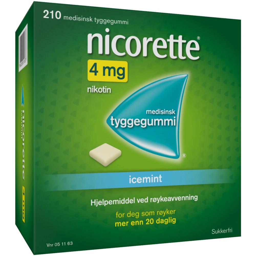 Nicorette medisinsk tyggegummi med icemintsmak 4 mg