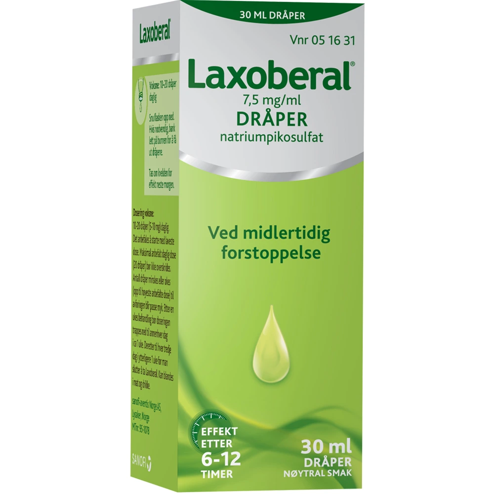 Laxoberal dråper, oppl 7,5 mg/ml
