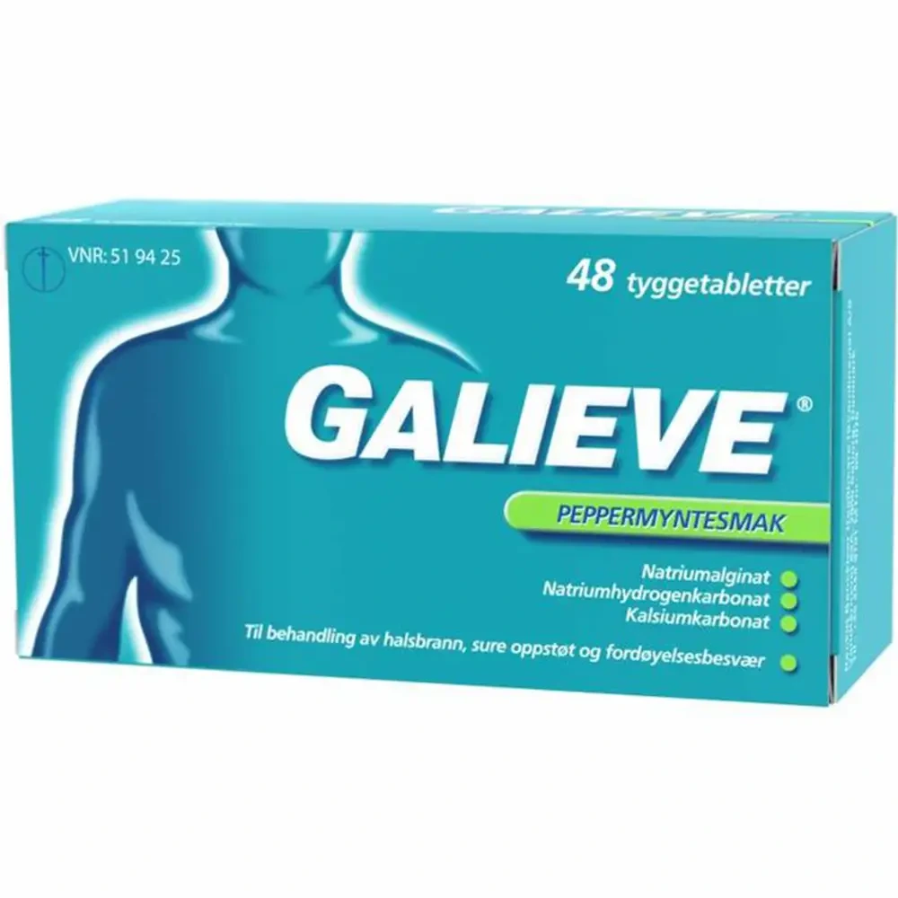Galieve tyggetab 250 mg/80 mg/133,5 mg