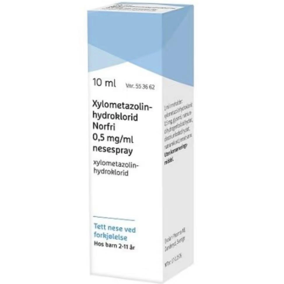 Xylometazolinhydroklorid Norfri nesespray oppl 0,5 mg/ml