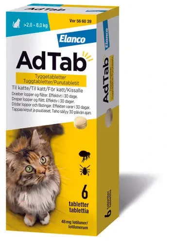 AdTab tyggetab katt,hund 48 mg
