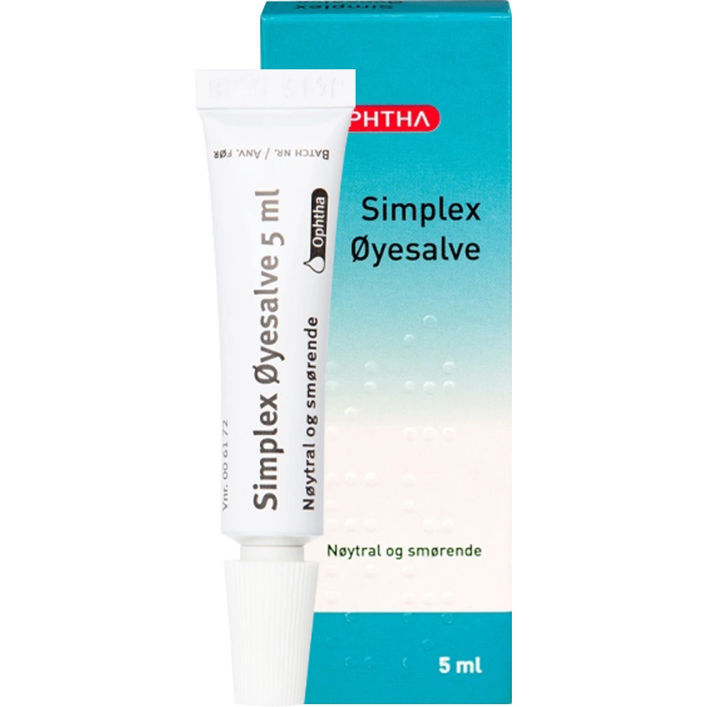 Simplex øyesalve 200 mg/g/800 mg/g