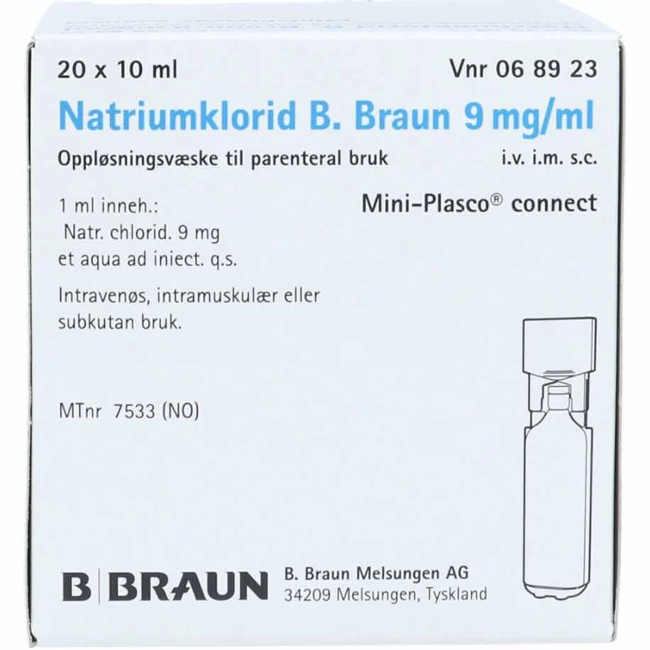 Natriumklorid B. Braun oppl væske til parenteral bruk 9 mg/ml