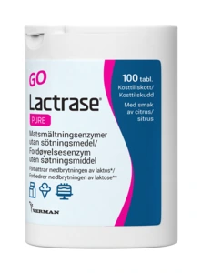 Lactrase Go Pure tyggetabletter 100 stk