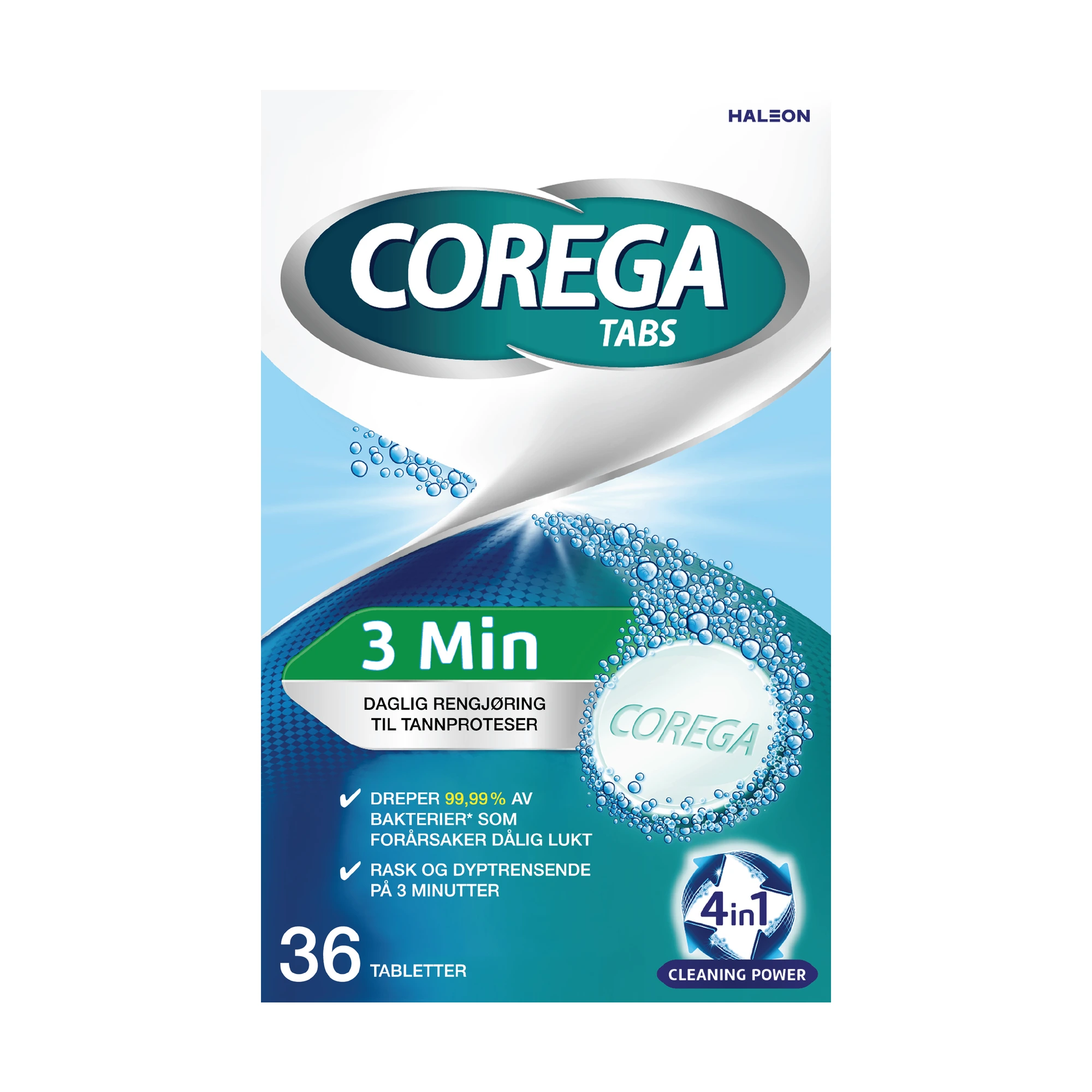 Corega tabs 3 min rensetabletter 36 stk