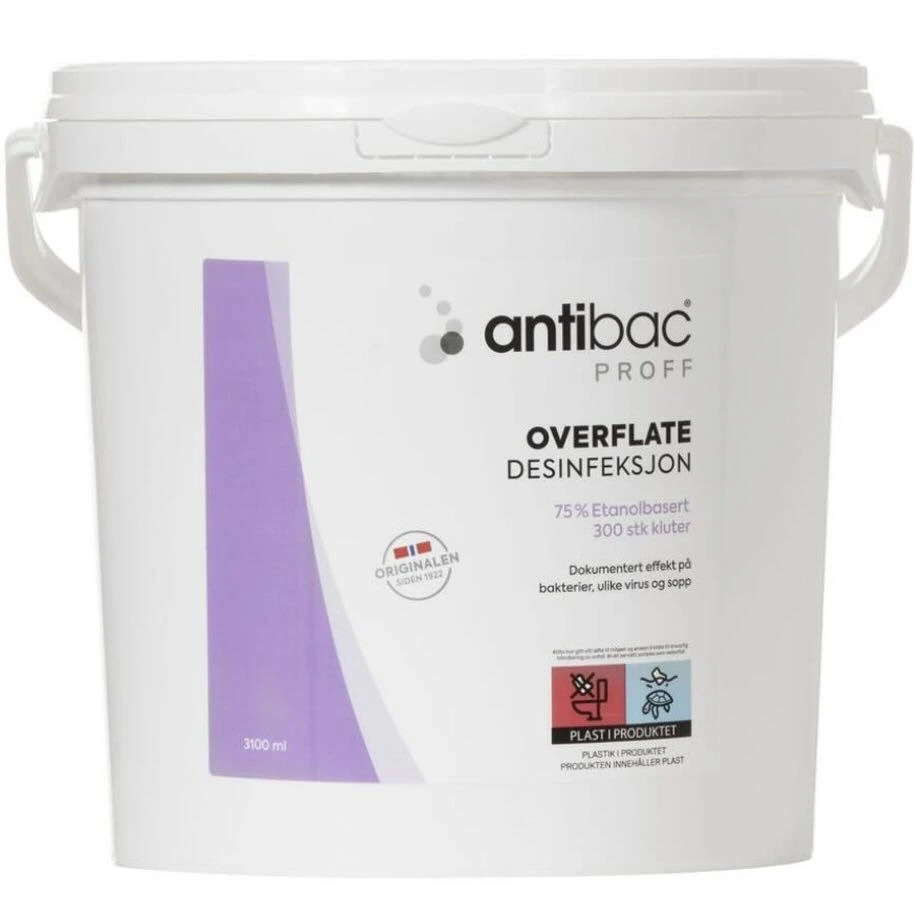Antibac 75% Overflatedesinfeksjon Våtservietter 300 stk