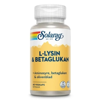 Solaray Lysin & Betaglukan 60 kapsler – Immunstøtte med aminosyre og betaglukan