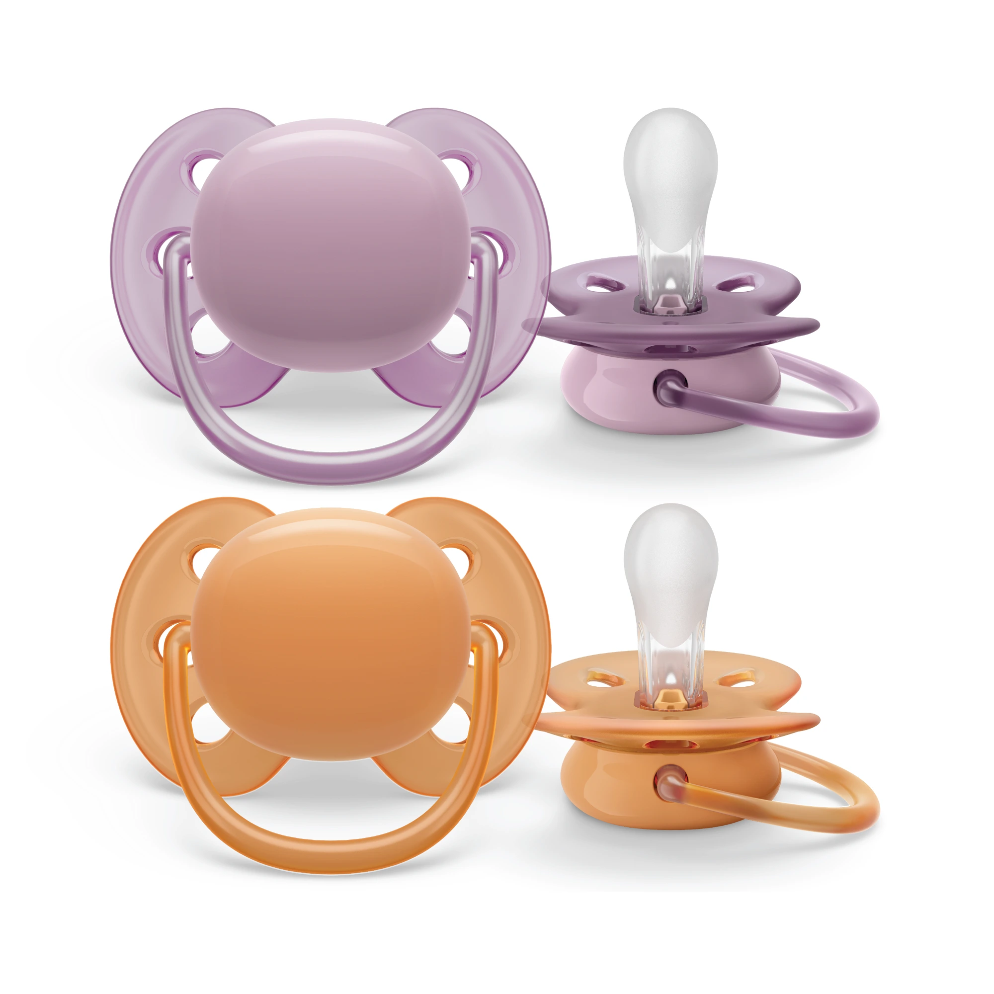 Philips Avent Ultra Soft narresmokk 6-18 måneder gul/lilla 2 stk
