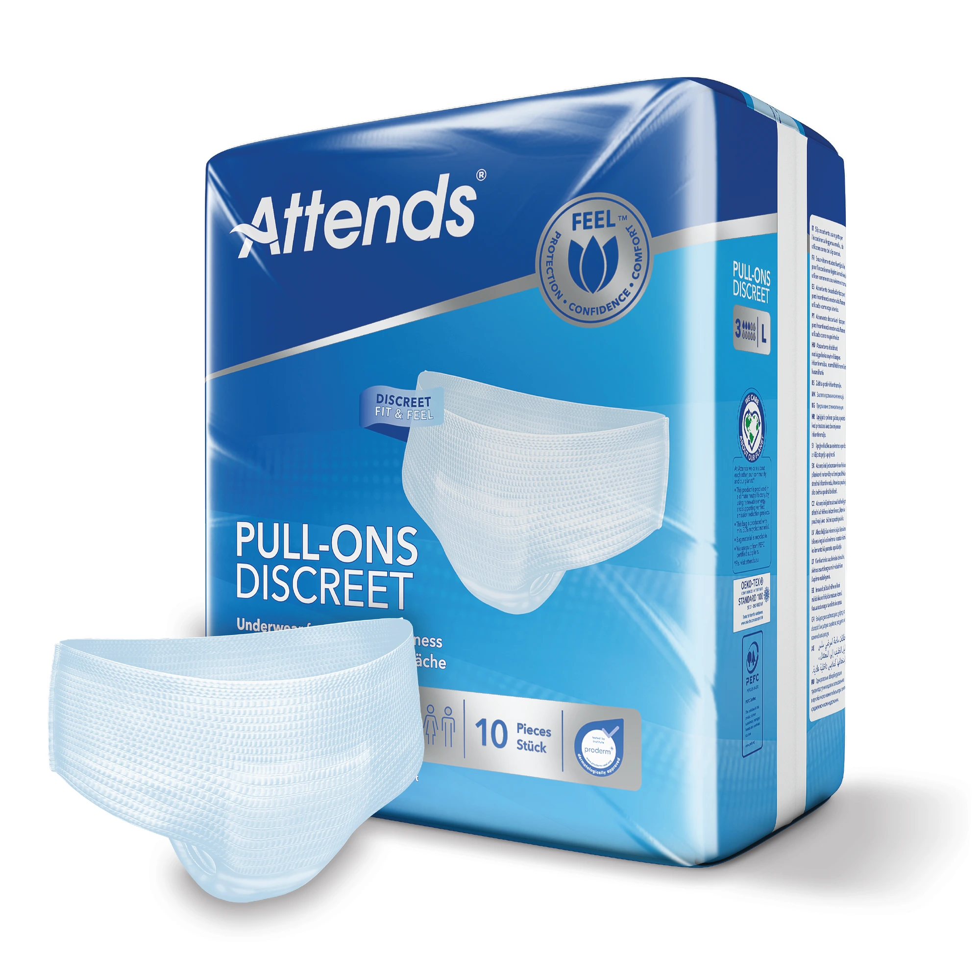 Attends Pull-Ons Discreet Underwear buksebleie 3L 10 stk