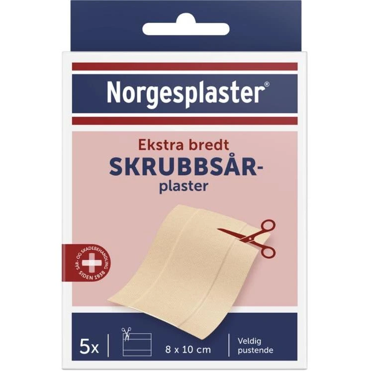 Norgesplaster skrubbsårplaster 8 x 10 cm 5 stk